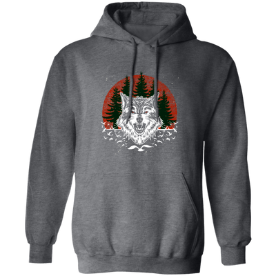 Cool Wolf, Wolf Lover Gift, The Wild Gift, Retro Wolf, Wildwolf Love Gift Pullover Hoodie