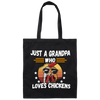 Just A Grandpa Who Loves Chicken Vintage Canvas Tote Bag