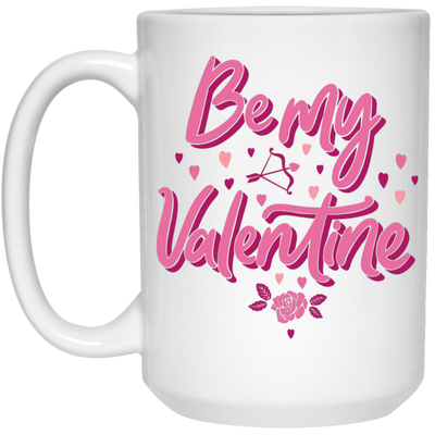Be My Valentine, Love Valentine, Valentine Gift, Pink Heart, Valentine's Day, Trendy Valentine White Mug