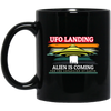 UFO Landing For The Expansion Of Earth, Retro UFO Black Mug