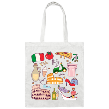 Italy Vacay, Italy Honeymoon, Italy Lover, Italy Travel Canvas Tote Bag