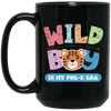 Wild Boy In My Pre-K Era, Pre-K Baby, Retro Wild Boy Black Mug