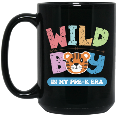 Wild Boy In My Pre-K Era, Pre-K Baby, Retro Wild Boy Black Mug