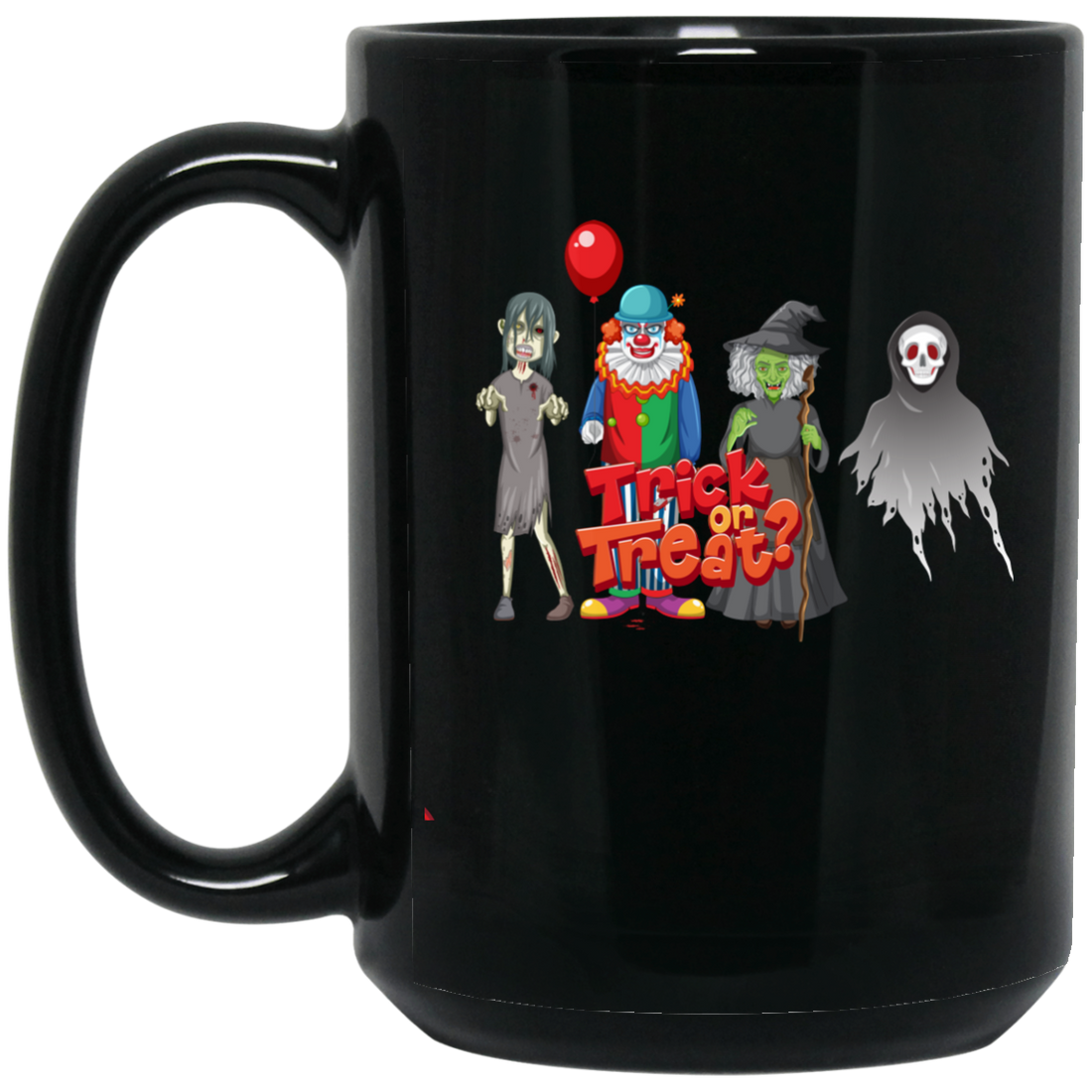 Trick Or Treat, Happy Halloween, Halloween Party Black Mug