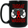 Colon Cancer Gift, Warrior Awareness, Ribbon And Gloves, Throat Cancer Black Mug