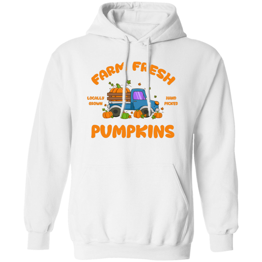 Farm Fresh Pumpkins, Love Thanksgiving, Fall Season, Vegetable Truck Pullover Hoodie