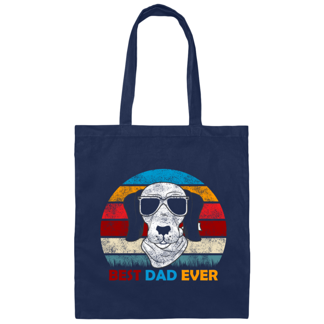 Funny Dog Gift, Retro Sunrise, Retro Tone, Dog Dad Lover Gift Canvas Tote Bag