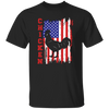 Chicken Silhouette, American Chicken, American Flag Unisex T-Shirt