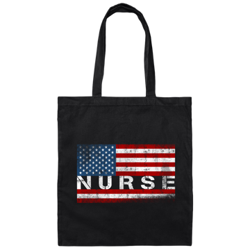 Proud Nurses American Flag Nurse Be To Husband Canvas Tote Bag