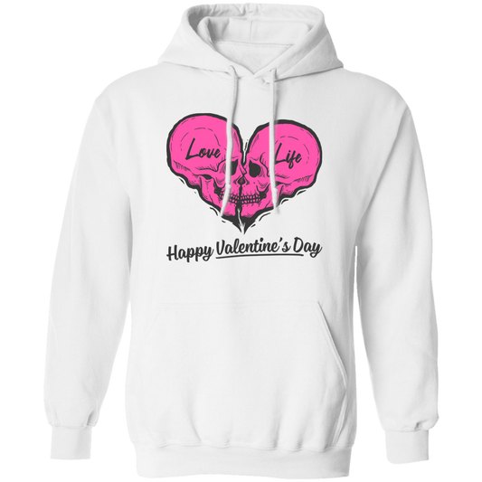 Love Life, Happy Valentine's Day, Skull In Heart Shape, Valentine's Day, Trendy Valentine Pullover Hoodie