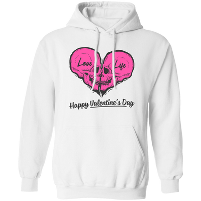 Love Life, Happy Valentine's Day, Skull In Heart Shape, Valentine's Day, Trendy Valentine Pullover Hoodie