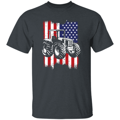 Farm Tractor Usa Flag, Patriotic Vintage Unisex T-Shirt