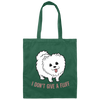 Saying I Do Not Give a Fluff Dog Funny Pomeranian Dog Canvas Tote Bag