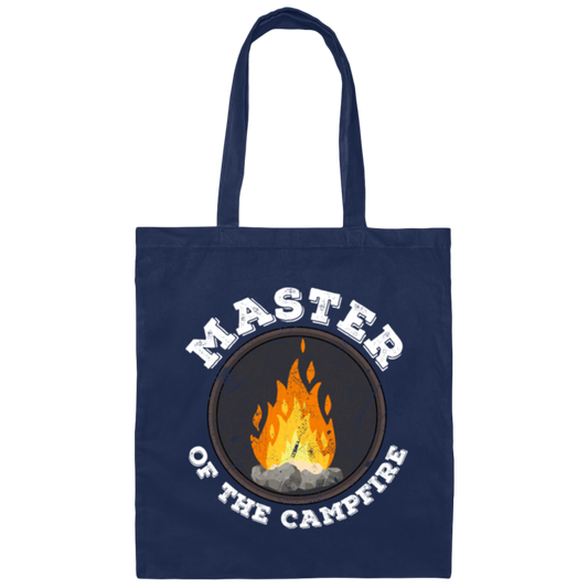 Master Of The Campfire, Camping Lover, Love Campfire, Retro Style Canvas Tote Bag