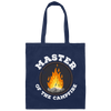 Master Of The Campfire, Camping Lover, Love Campfire, Retro Style Canvas Tote Bag