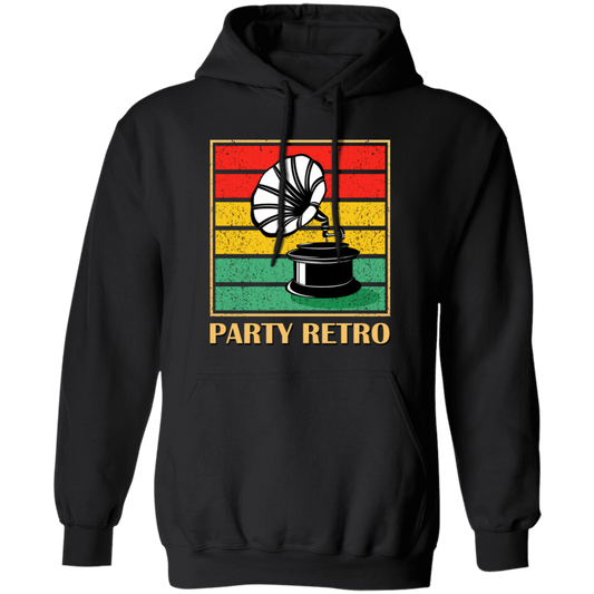 Retro Grammophone, Party Retro, Retro Music Pullover Hoodie