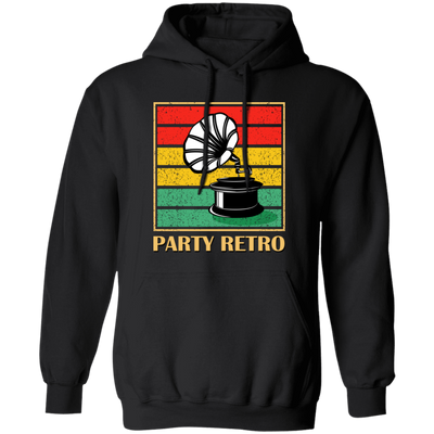 Retro Grammophone, Party Retro, Retro Music Pullover Hoodie