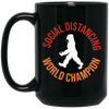 Bigfoot Gift, Social Distancing, World Champion, Retro Bigfoot Black Mug