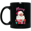 Cute Santa, Pinky Santa, Glance Santa Claus, Santa Face, Merry Christmas, Trendy Christmas Black Mug