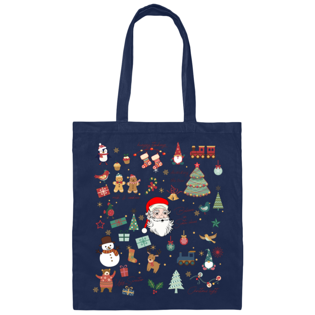 Love Noel, Funny Santa, Merry Christmas, Santa Claus Canvas Tote Bag