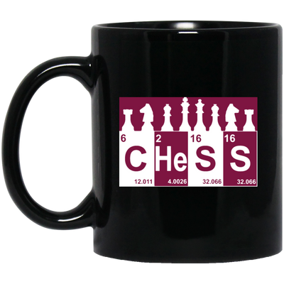 Chess Lover Gift, Chess Periodic Table, Queen Runner, Queen Chess Black Mug