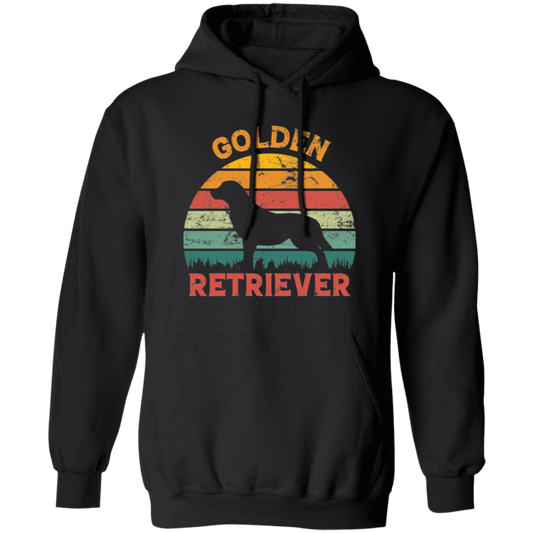 Golden Retriever, Retro Golden, Golden Dog Pullover Hoodie