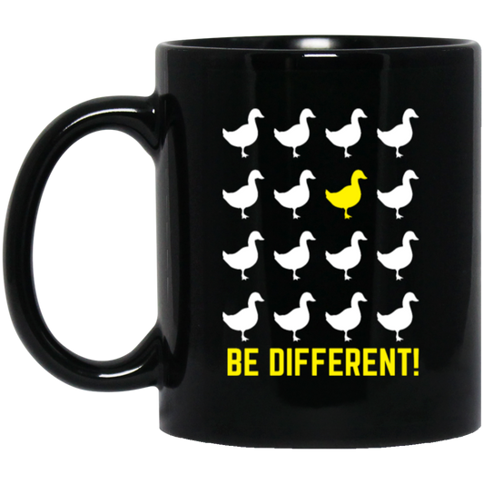 Different Duck, Be Different, Love To Different, Best Of Different Lover Black Mug