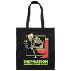 Skeleton Sitting On The Toilet, Inspiration Doesn't Come Easily Canvas Tote Bag