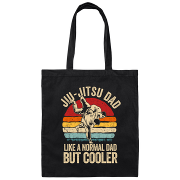 Jiu-Jitsu Dad, Like A Normal Dad But Cooler, Men, Father Vintage Fighter Canvas Tote Bag