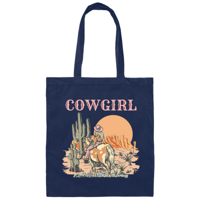 Cowboy Lover Gift, Cowgirl Life In Desert, Long Live Cowgirl Canvas Tote Bag