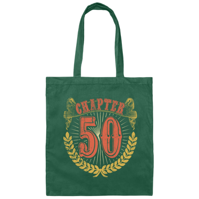 Birthday Chapter 50 Gift, Happy 50th birthday, Retro age 50 Canvas Tote Bag