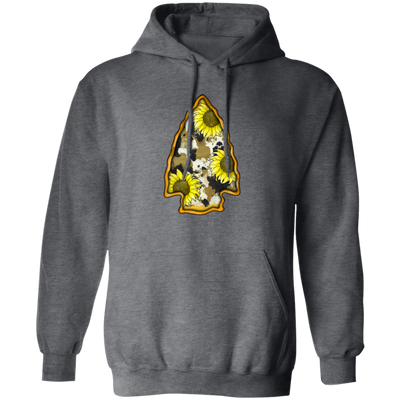 Cowhide And Sunflower Arrowhead, Love To Go Hunting, Love Hunter Pullover Hoodie