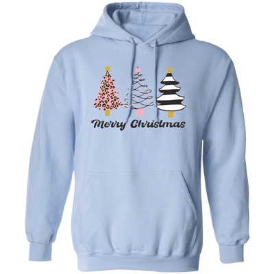 Black And Pink Christmas, Leopard Xmas Tree, Pink Xmas Tree, Merry Christmas, Trendy Christmas Pullover Hoodie