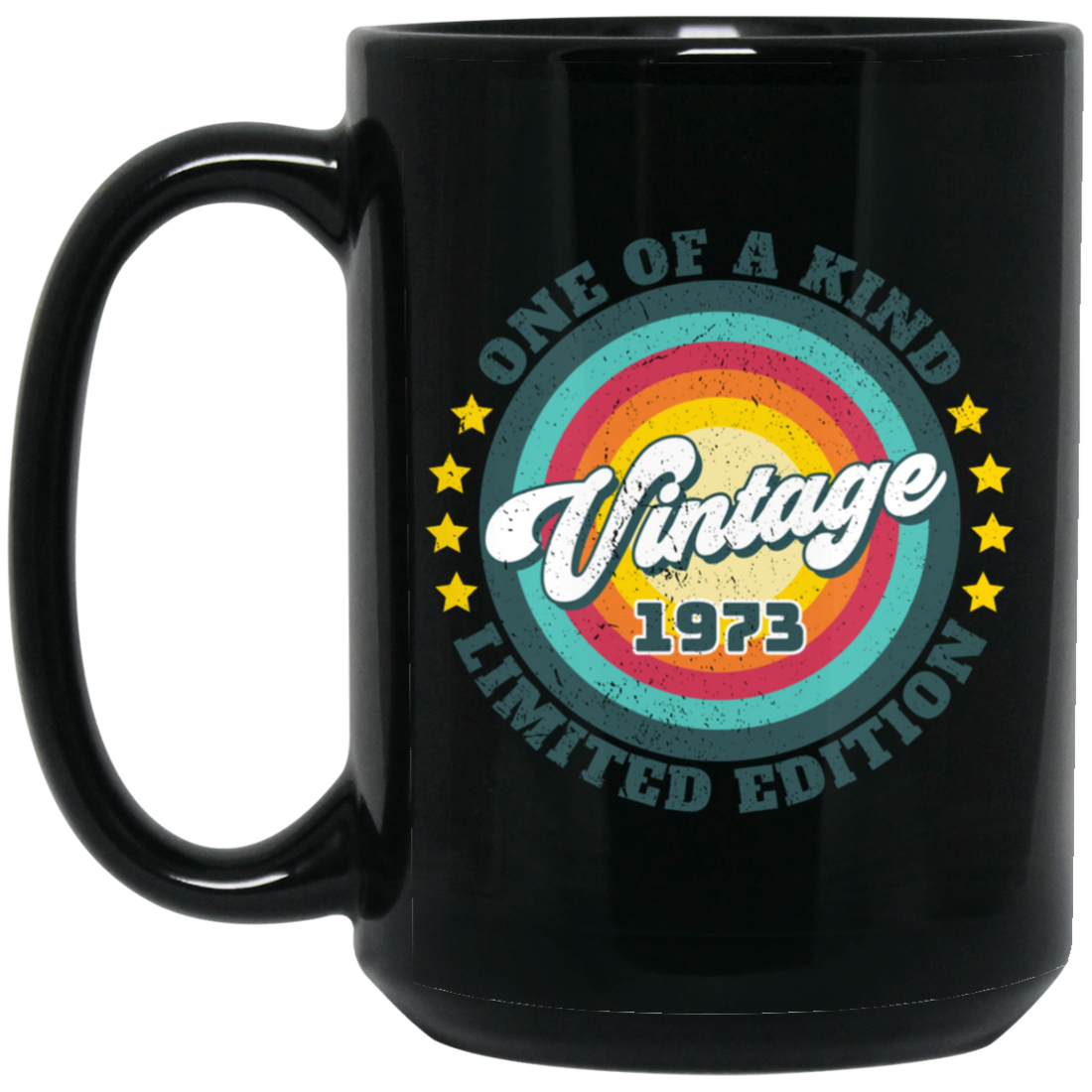 One Of A Kind Limited Edition, Vintage 1973, Retro 1973 Black Mug
