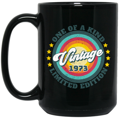 One Of A Kind Limited Edition, Vintage 1973, Retro 1973 Black Mug