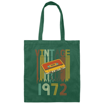 Cassettes Vintage 1972 Gift Birthday 70s Music Lover Gift For Man Canvas Tote Bag