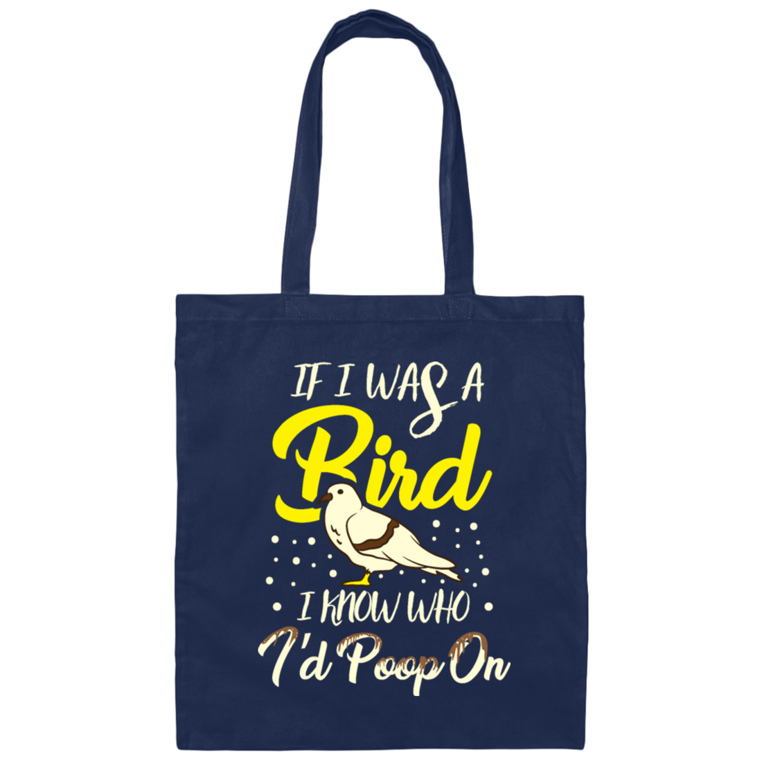 Birds Bird Lover I know Who I'd Poop On Bird Gift Canvas Tote Bag