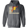 Live Free Or Die, New Hampshire State, Retro New Hampshire Pullover Hoodie