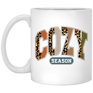 Cozy Season, Leopard Cozy, Leopard Cozy Season White Mug