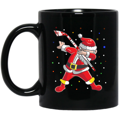 Dabbing Santa, Santa Claus, Sant Play Hockey, Merry Christmas, Trendy Christmas Black Mug