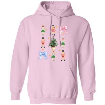 Nutcracker Xmas, Coquette Ribbon, Preppy Christmas Christmas Pullover Hoodie