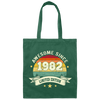 Retro 1982 Birthday Gift, Awesome Since 1982 Canvas Tote Bag