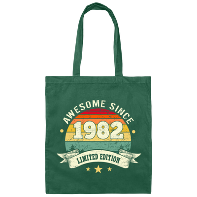 Retro 1982 Birthday Gift, Awesome Since 1982 Canvas Tote Bag