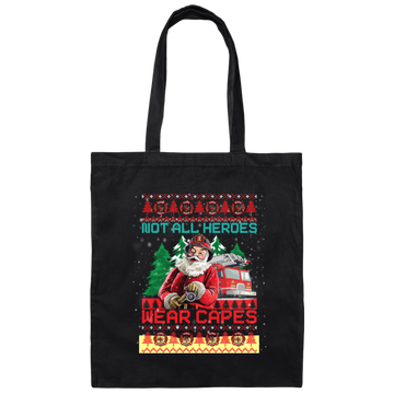 Not All Heroes Wear Capes Christmas, Santa Claus, Xmas Gift Canvas Tote Bag