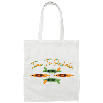 Paddle Boat Lover Kayak Paddling Time Whitewater Canvas Tote Bag