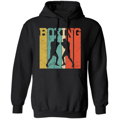 Boxing Lover, Love Boxing, Boxing Silhouette, Retro Boxing Pullover Hoodie