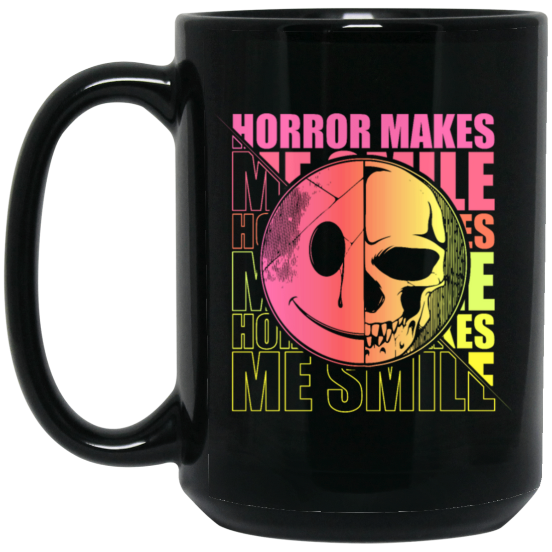 Horror Film, Festival Halloween, Zombie Fan Gift, Neon Style Black Mug