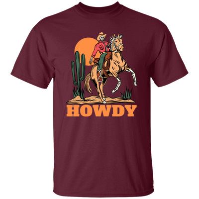 Howdy Cowboy, Cowboy In Desert, Cowboy With Horse Unisex T-Shirt