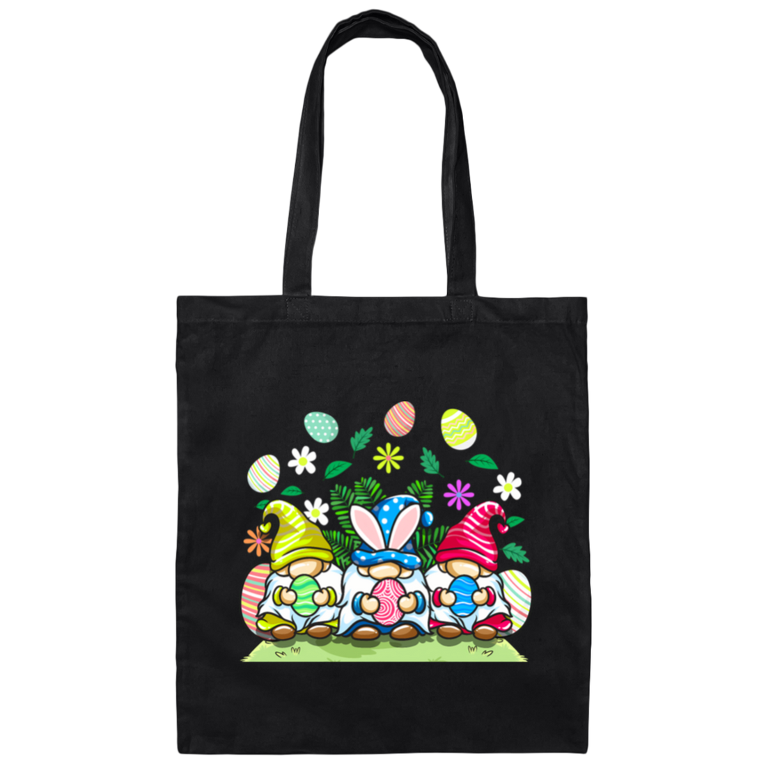 Cute Easter, Funny Easter, Easter Gnome Hold Egg, Easter Canvas Tote Bag