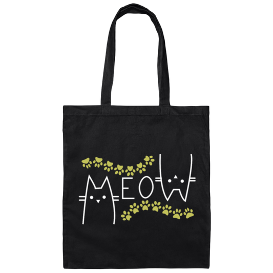 Funny Meow Cat Mom Lover , Women Cat Lover, for Her Canvas Tote Bag